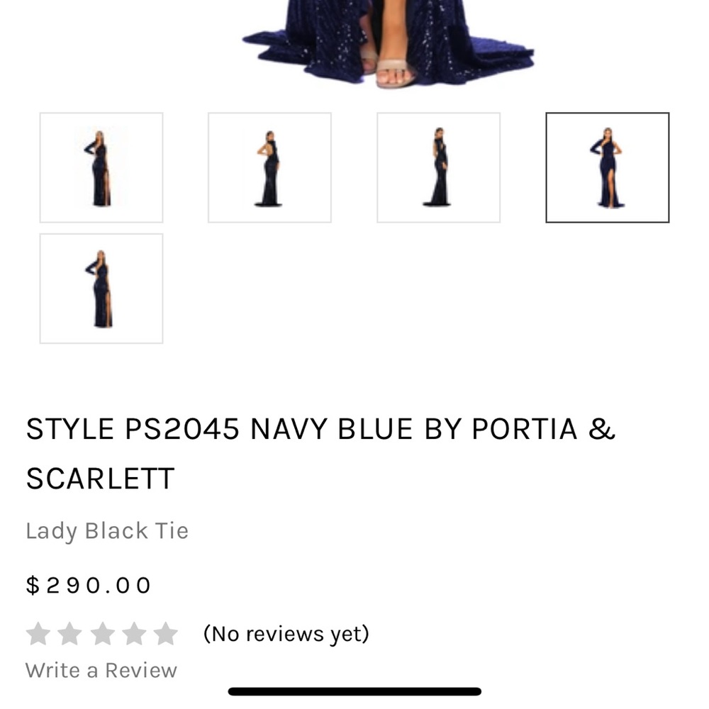 Portia and Scarlett Navy Blue Sequin Gown